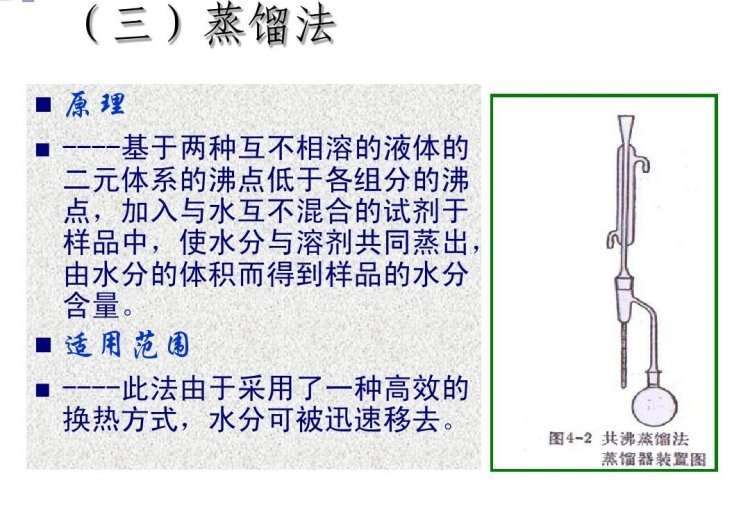 蒸餾法測(cè)定水分的原理